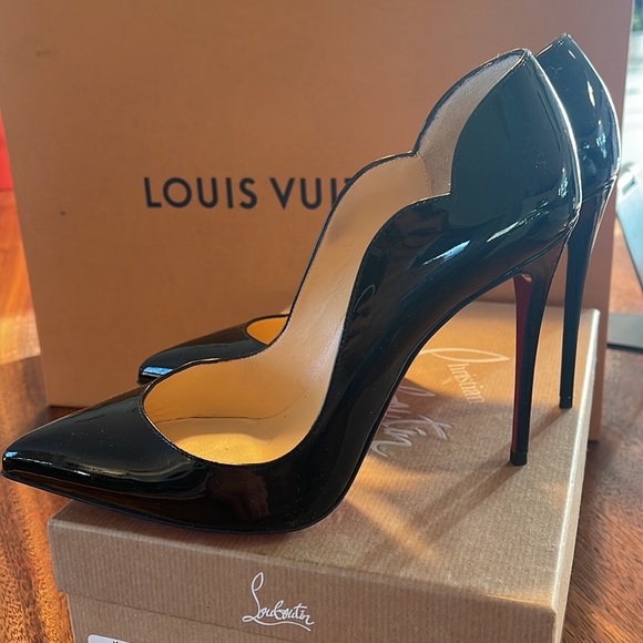 Christian Louboutin So Kate 120 Black Patent Leather Stiletto Heel Pumps 37.5 - Picture 2 of 9